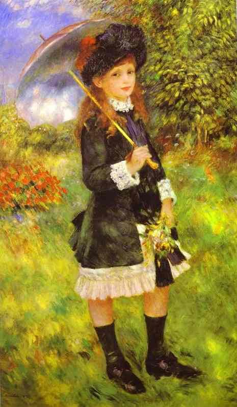 Pierre Auguste Renoir Young Girl with Parasol (Aline Nunes)